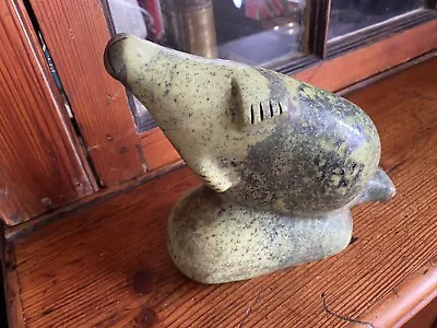 Inuit Canada Eskimo Art Carved Stone Model Of A Seal • £70