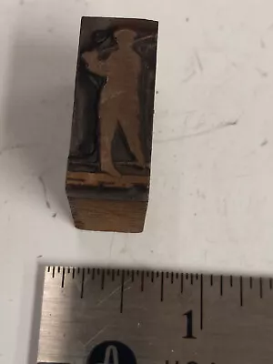 Vintage Letterpress Block / Cut (Kelsey  C&P) ( Golfer Swinging W/ Cap )  B1 • $25