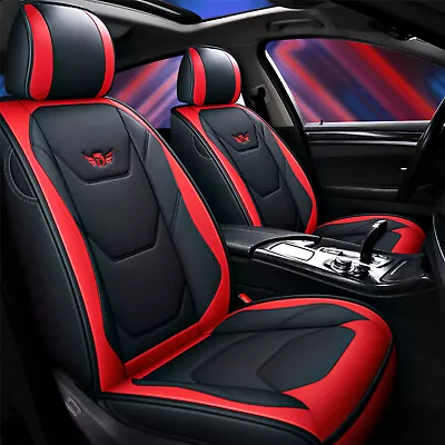 $179.99 • Buy Black Red PU Leather Car Seat Covers For Mitsubishi Lancer Outlander ASX Triton