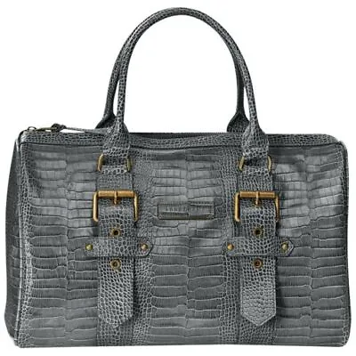 NWT Kate Moss For Longchamp Goucester Duffel Tote Handbag - Grey Croc Leather • $229.99