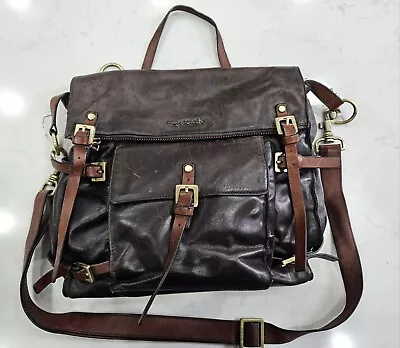Sugarjack Luxury Dark Brown Leather Shoulder Straps Baby Changing Bag  • £25
