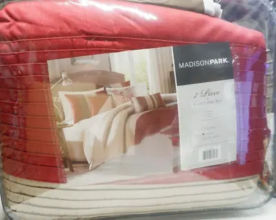 Madison Park Amherst 7 Piece Comforter Set - King - Red • $119.95