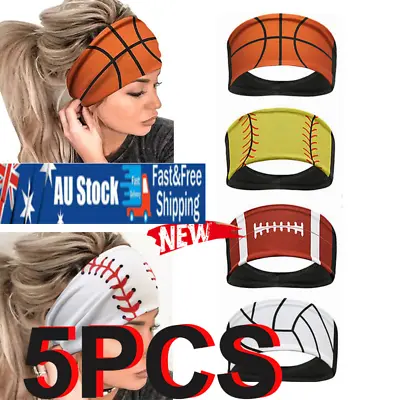 5XWomen Men Elastic Yoga Bandana Headband Hair Band Wide Turban Sports Head Wrap • $11.99