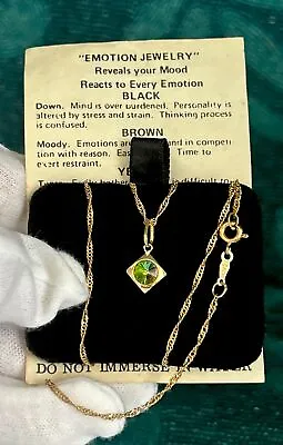 Vtg .BR G.Filled Mood Necklace Color Change Emotion Temperature Heart  Jewelry • $48