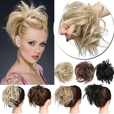 Real Thick Messy Bun Hair Piece Scrunchie Natural Hair Extension For Women 50g • £6.69