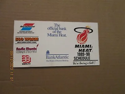 NBA Miami Heat Vintage Circa 1989-90 Team Logo Basketball Pocket Schedule • $15