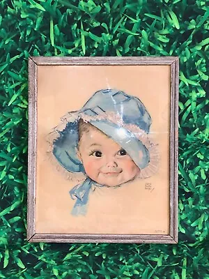 10  Vintage Framed Print MAUD TOUSEY FANGEL ADORABLE BABY Portrait • $13.01