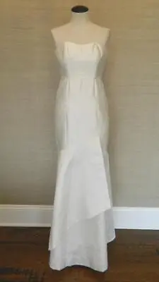 JCrew Silk Taffeta Eva Gown $650 8 Wedding Dress Bride Formal Long Silk Cotton • $350