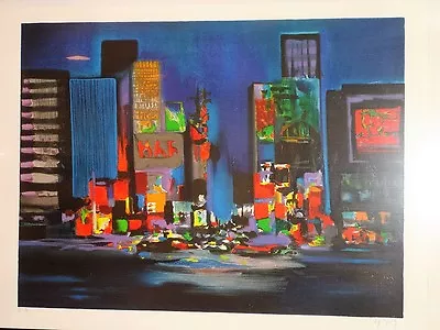 MARCEL MOULY HS RARE TIMES SQUARE LITHOGRAPH A/P COA/EXCELLENT 2002/unframed • $1350