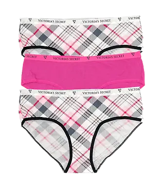 Victoria's Secret Cotton Hiphugger Logo Banded Panties Lot Of 3 S M L • £21.98