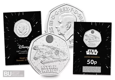 Star Wars™ Millennium Falcon CERTIFIED BU 50p Coin 2024 • £10.99