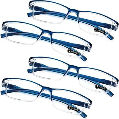 TERAISE Anti- UV Reading Glasses 4 Pairs Blue Light Blocking Reader Womens Mens • $20.99