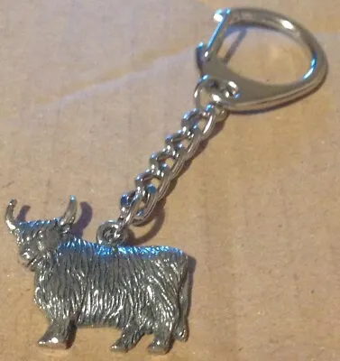 Highland Cow Silver Pewter Keyring • £5.99