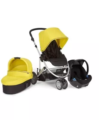 Mamas And Papas Zoom 3 In 1 Tavel System. Pram With Carrycot/bassinet In Yellow  • £249.99