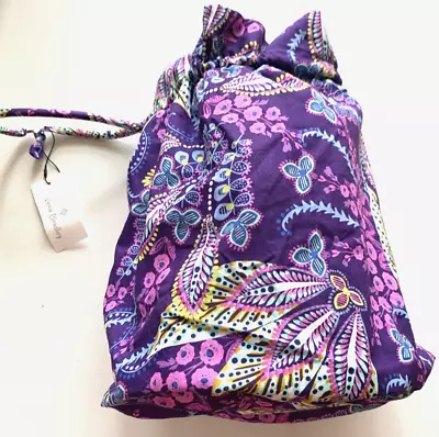 VERA BRADLEY Tote DITTY BAG Lined BATIK LEAVES Bucket Diaper Beach Laundry NWT • $30