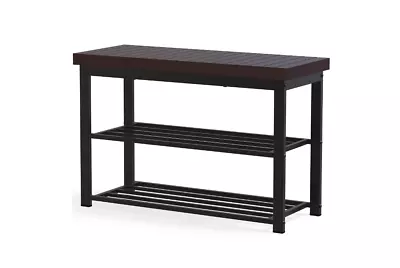 SimpleHouseware Shoe Storage Bench For Entryway - Black 6 Pairs - Free Shipping • $62.87