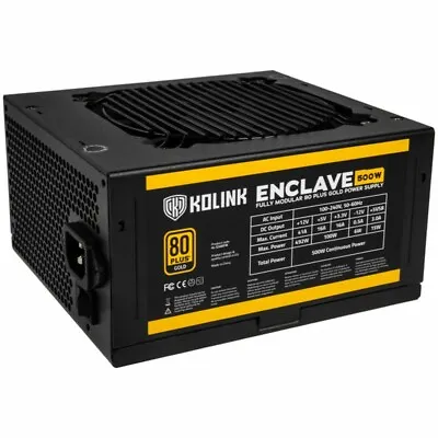 Kolink Enclave 500W 80 Plus Gold Modular Power Supply • £80.39