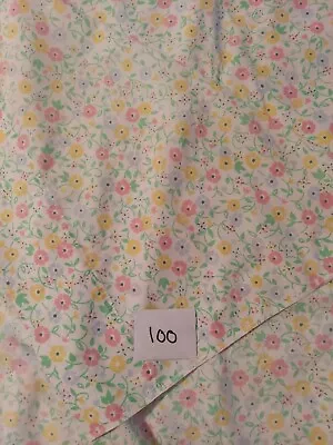 Vintage Perma Prest Percal Small Blue Pink Yellow Flowers FULL FLAT Sheet  • $8.99