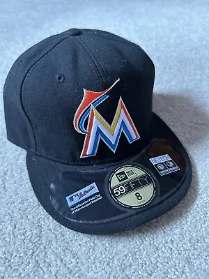 Mens New Era MLB Authentic On Field 59FIFTY Fitted Cap Miami Marlins Size 8 • $19.99