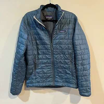 PATAGONIA NANO PUFF Men’s Classic Full Zip Puffer Jacket S Abalone Blue • $130