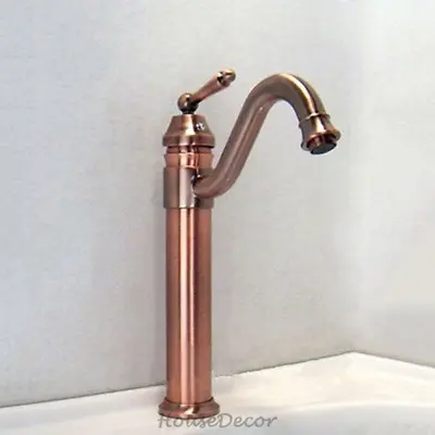 New Antique Copper Bathroom Mono Taps Single Lever Basin Sink Swivel Mixer Tap • £58.80