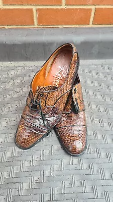 Zerep Brown Leather Snakeskin Effect Mens Shoes • £55