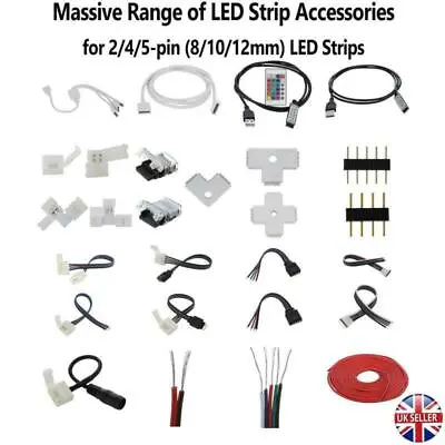 £1.28 • Buy 2/4/5 Pin Hippo Adapter Clip Connector Wire Extension Cable Led Strip Rgb/w 5050