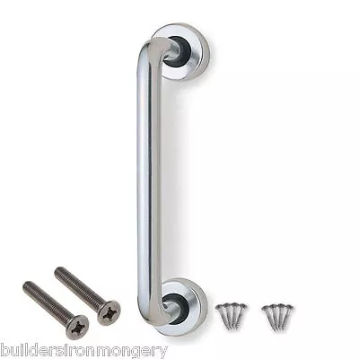 150mm/6  ROUND BAR DOOR PULL HANDLE ON ROSE ALUMINIUM • £9.99