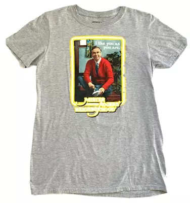 Mister Rogers Neighborhood Graphic T Shirt Crewneck Short Sleeve Gray S EUC • $9.50