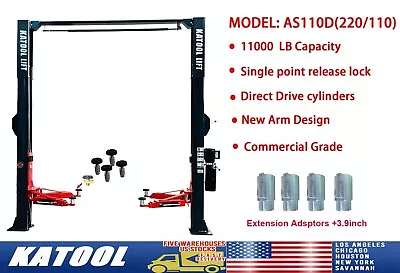 Motooltech KT-AS110D Two Post Lift 11000lbs Auto Lift Single Point Lock Release • $2999