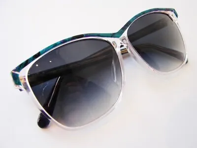 NOS 1980s Vintage BALENCIAGA Clear X Green Sunglasses Never Worn Handmade In FR • $249