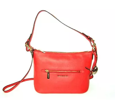 NWT Michael Kors Lupita Medium Convertible Leather Shoulder Handbag Mandarin 🎀 • $129.99