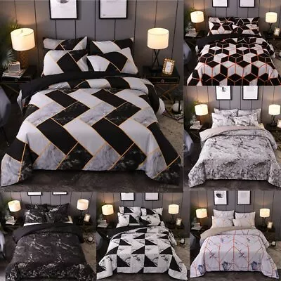 3/pcs Marble Bedding Set Geometric Nordic Simple Bedding Simple Queen King Sizes • £112.57