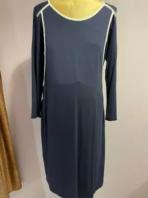 Maternal America Maternity Binding Detail Navy Dress SMALL(4-6) FAST SHIP NWT • $59.99