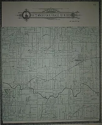 Vintage 1917 Railroad & Land Owner Plat Map ~ MADISON MONROE Co MISSOURI • $45.95