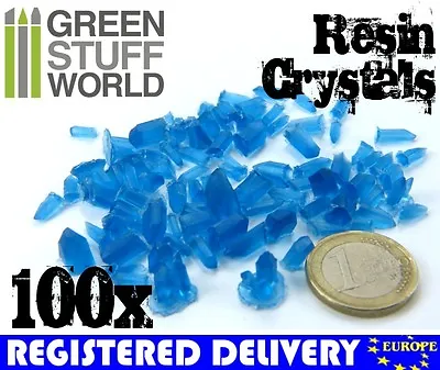 BLUE Resin Crystals - For Miniature Bases Warhammer Model Scenery Landscape • $12.35