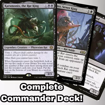 MTG Commander EDH Deck Karumonix The Rat King 100 Magic Cards Custom Rats • $63.99