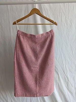 £14.99 • Buy Pink Tweed Pencil Skirt Elegant Vintage 50s 60s Style EUR Size 44