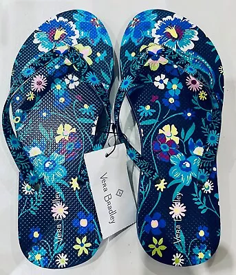 NWT Vera Bradley Flip Flops Beach Sandales Colorful Slippers Size 5-6 (Small) • $17.90
