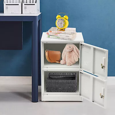 Modern Lockable Metal Locker Storage Cabinet & 2 Doors For Employees Office NEW • $95.01