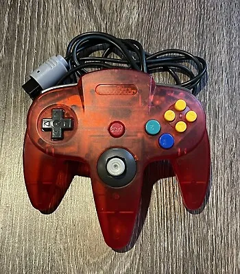 N64 Controller Joystick Nintendo 64 Gamepad Aftermarker Red Clear • $8.99