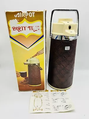 Vintage Airpot Party Time 1.9L Coffee Dispenser Brown “leather Like” W/box • $22.99