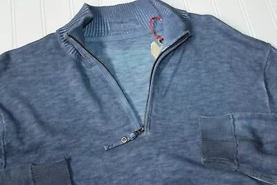 Tommy Bahama Rough Said Half Zip Sweater Cold Blue New Large L • $19.95