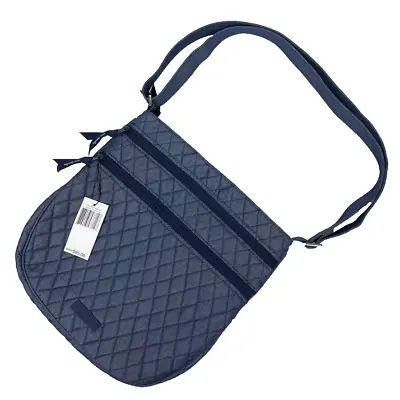 NWT Vera Bradley Trio Zip Hipster Soft Quilted Crossbody Shoulder Bag Blue (P2) • $43.19