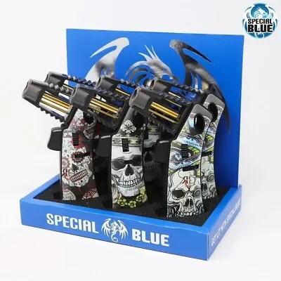 Special Blue Avenger Skull Mini Refillable Butane Gas Torch Lighters - FAST SHIP • $16.49