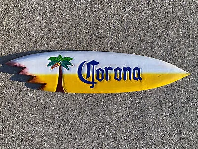 $35 • Buy Colorful 39” Corona Surfboard Tropical Sign Wall Hanging Art Island Home Decor
