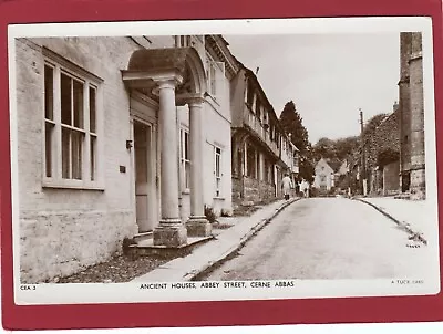 Cerne Abbas  Abbey Street Ancient Houses Nr Dorchester RP Pc Unused Tuck AQ592 • £7.50