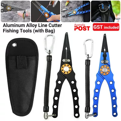 Scissors Fishing Pliers Aluminum Alloy Line Cutter Fishing Tools Hook Remover AU • $20.88