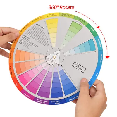 Colour Wheel Paint Mixing Guide Art Painting Artist Chart Wheel Color Board Y • £7.11