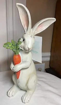 Martha Stewart Home EASTER CREAM Bunny Rabbit Holding A CARROT 12  NWT • $29.99